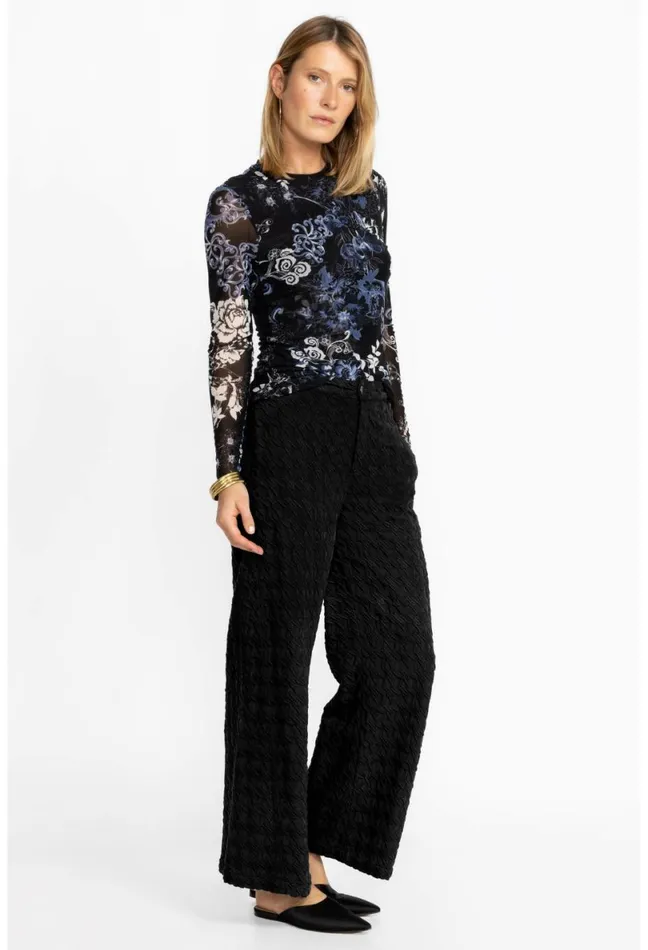 Women Johnny Was Bottoms Hiro Houndstooth Pant Black