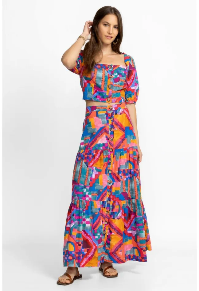 Women Johnny Was Bottoms Summer Daydream Poplin Skirt Summer Daydream
