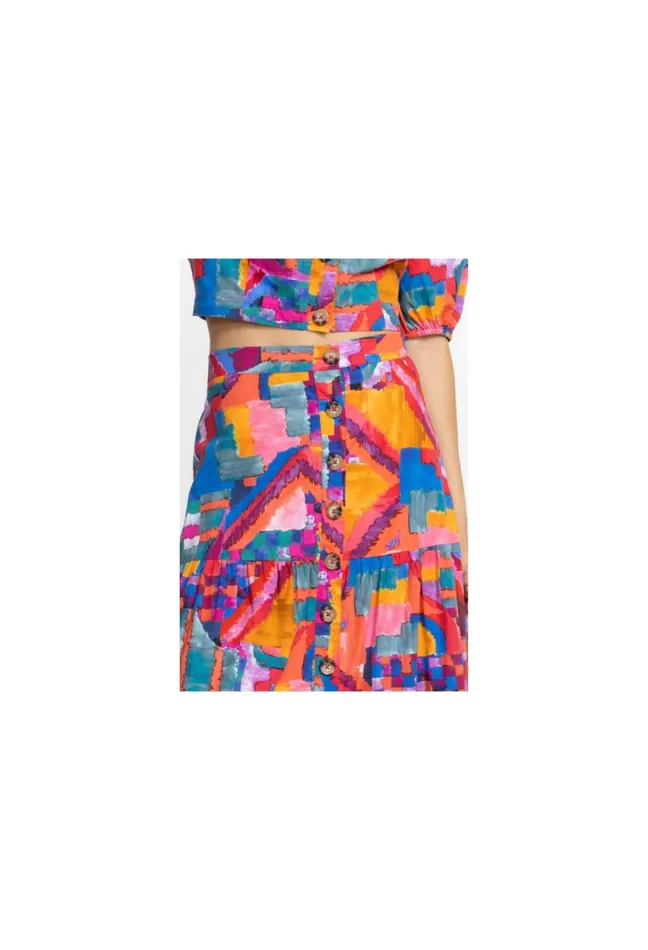 Women Johnny Was Bottoms Summer Daydream Poplin Skirt Summer Daydream