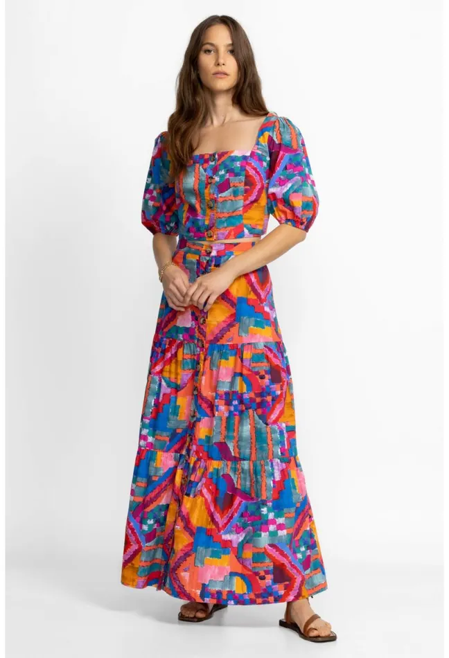 Women Johnny Was Bottoms Summer Daydream Poplin Skirt Summer Daydream