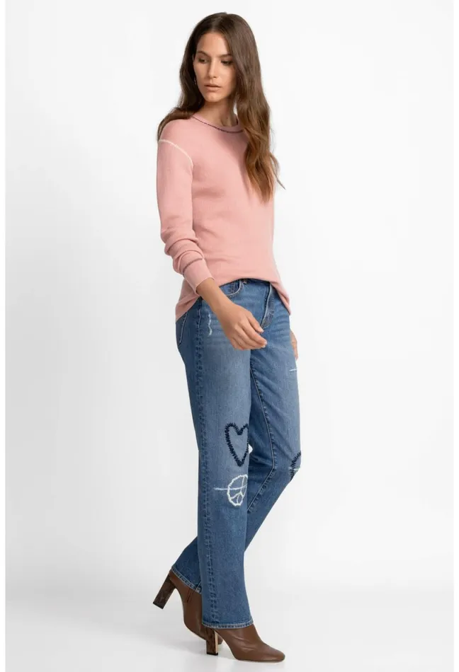 Women Johnny Was Bottoms Woodstock Boyfriend Jean Destroyed Indigo
