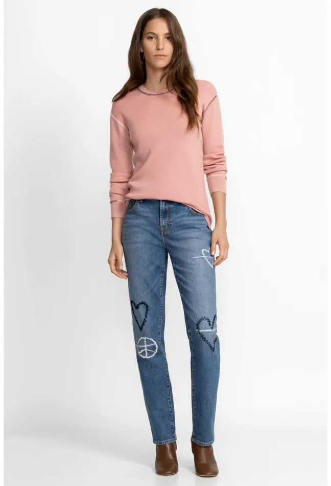 Women Johnny Was Bottoms Woodstock Boyfriend Jean Destroyed Indigo