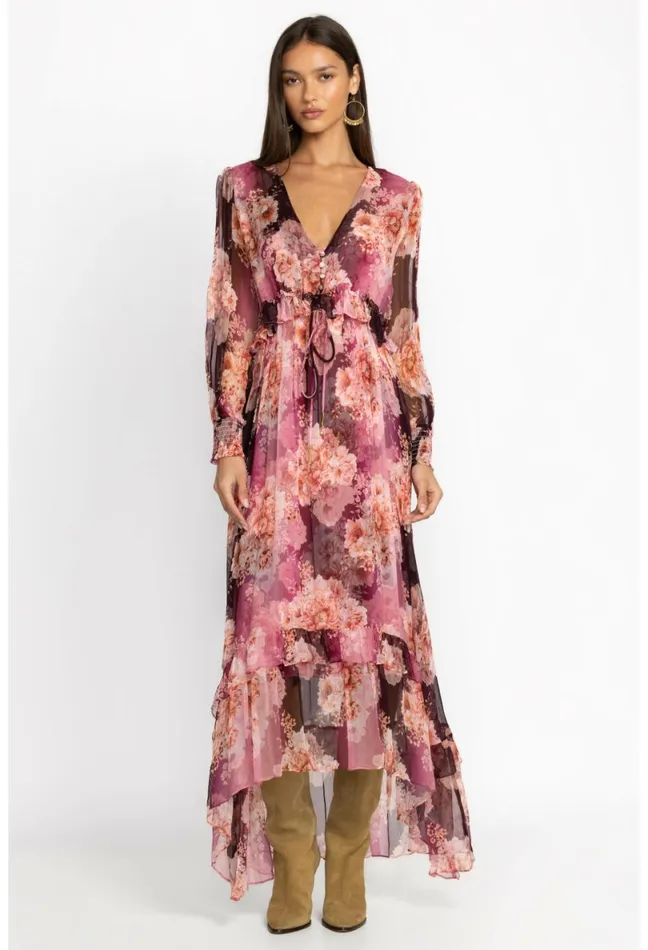 Women Johnny Was Dresses Carina Silk Maxi Dress Carina