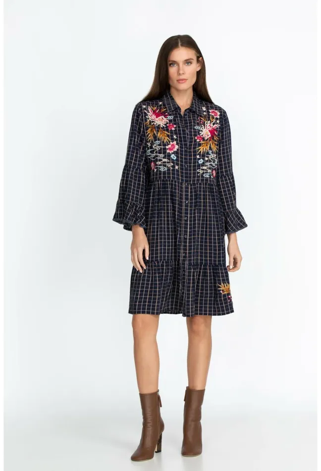 Women Johnny Was Dresses Emiko Easy Tiered Dress Plaid