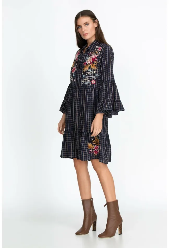 Women Johnny Was Dresses Emiko Easy Tiered Dress Plaid