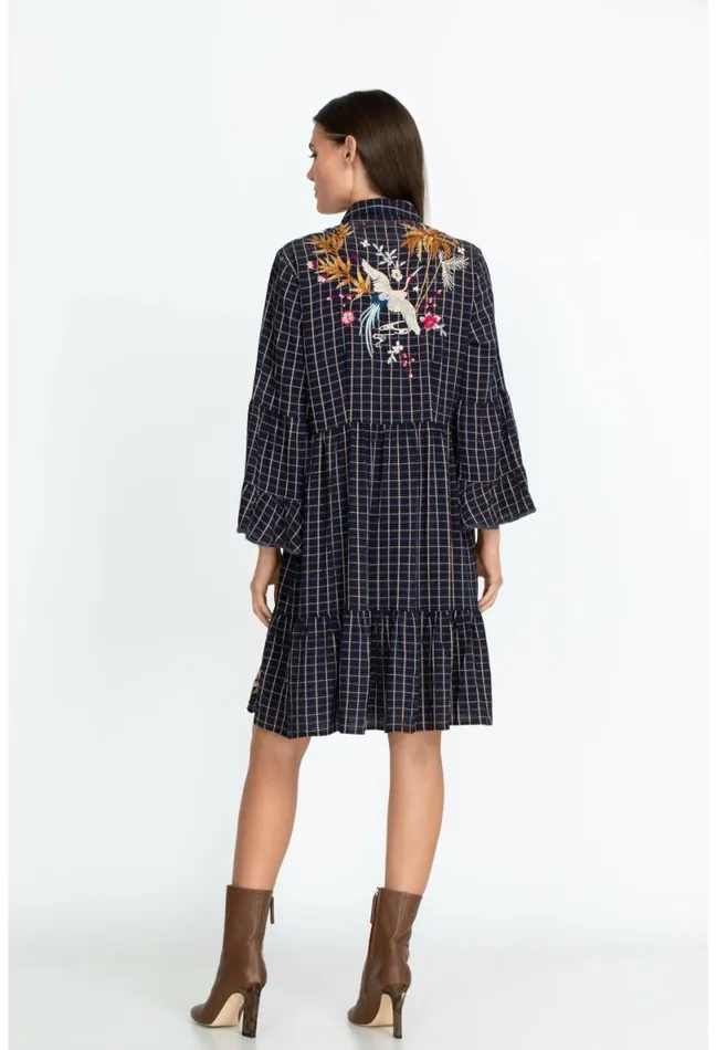 Women Johnny Was Dresses Emiko Easy Tiered Dress Plaid
