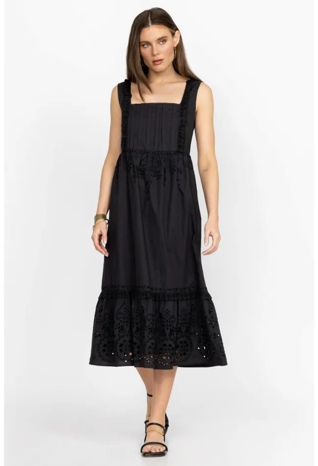 Women Johnny Was Dresses Jesminda Midi Dress Black