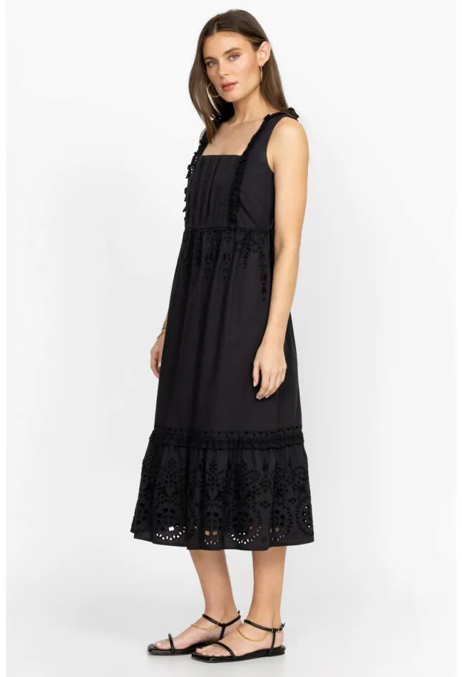 Women Johnny Was Dresses Jesminda Midi Dress Black