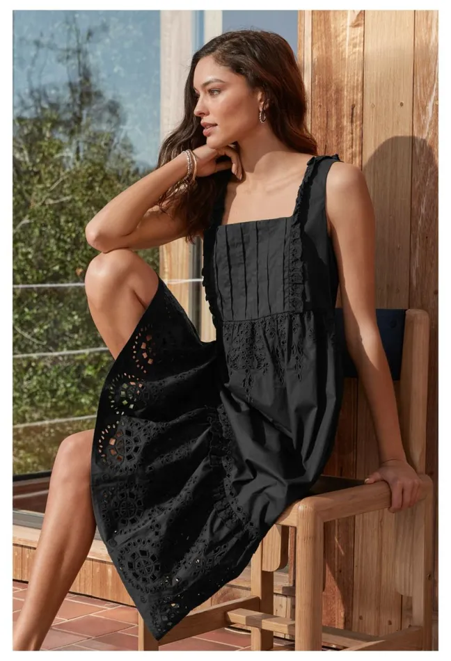 Women Johnny Was Dresses Jesminda Midi Dress Black