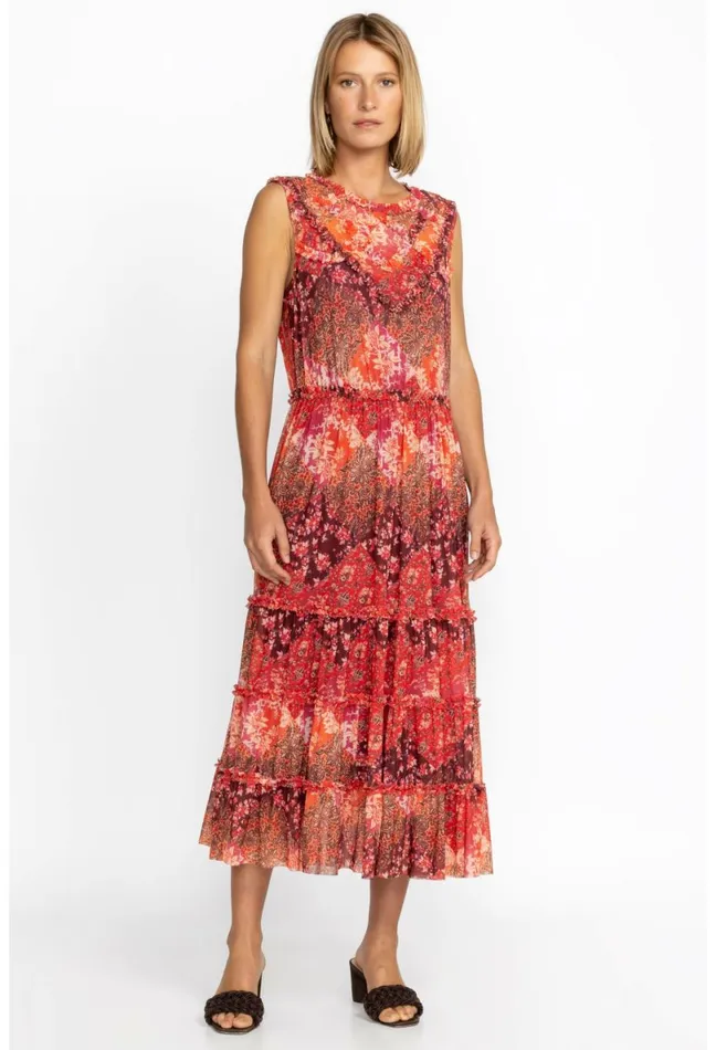 Women Johnny Was Dresses Josephina Mesh Midi Dress Josephina