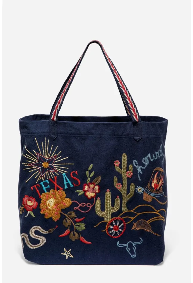 Women Johnny Was Handbags Texas Everyday Tote Navy