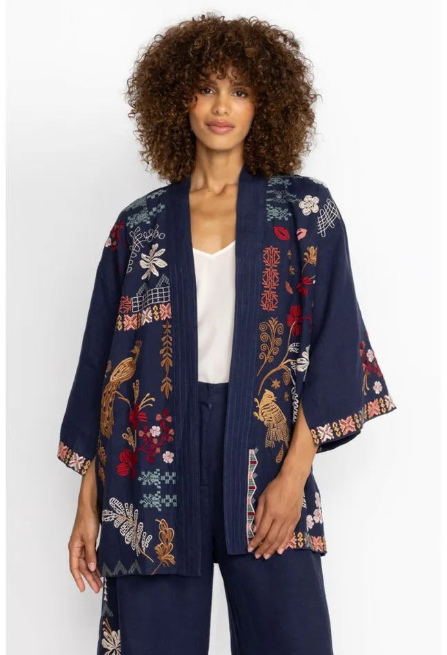 Women Johnny Was Kimonos Zuzu Linen Kimono Ink