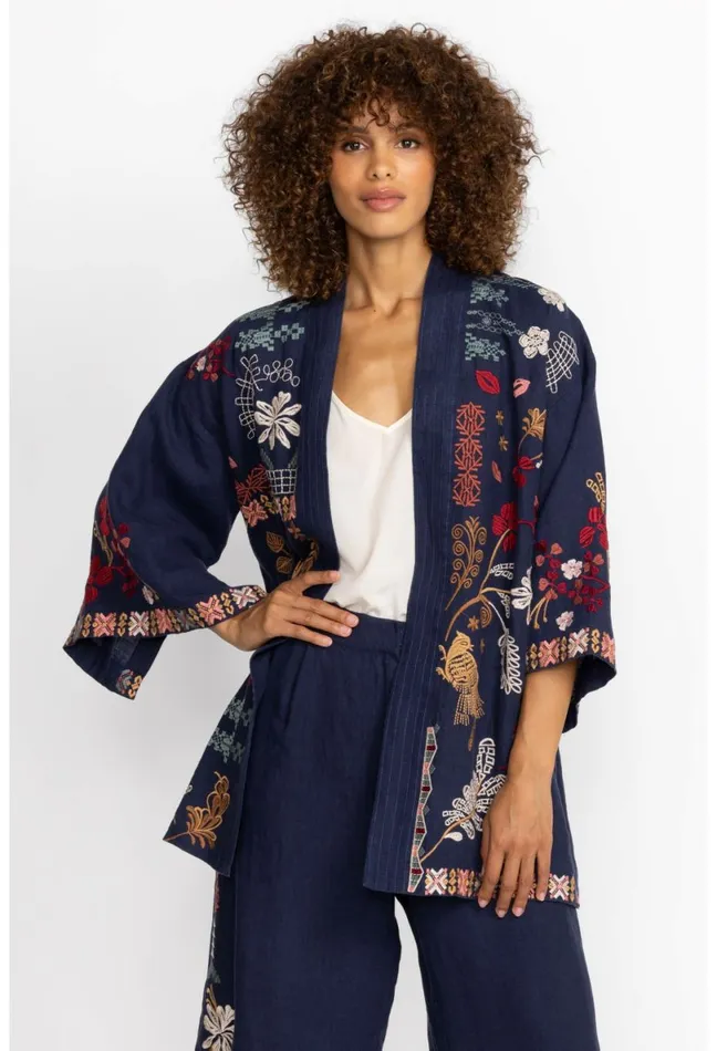 Women Johnny Was Kimonos Zuzu Linen Kimono Ink