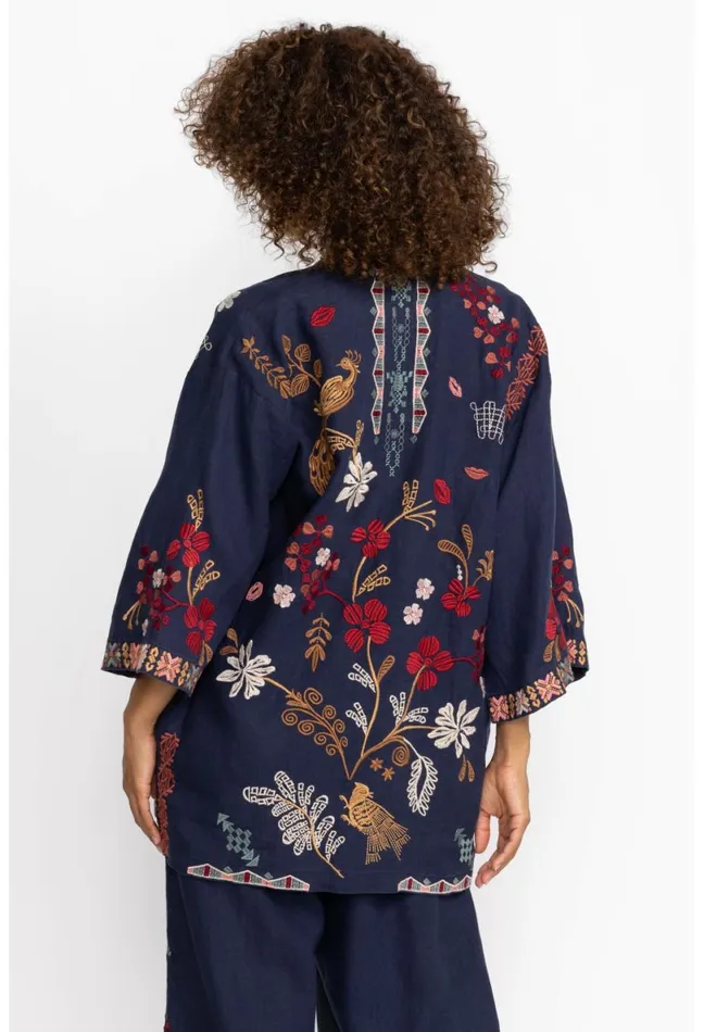 Women Johnny Was Kimonos Zuzu Linen Kimono Ink
