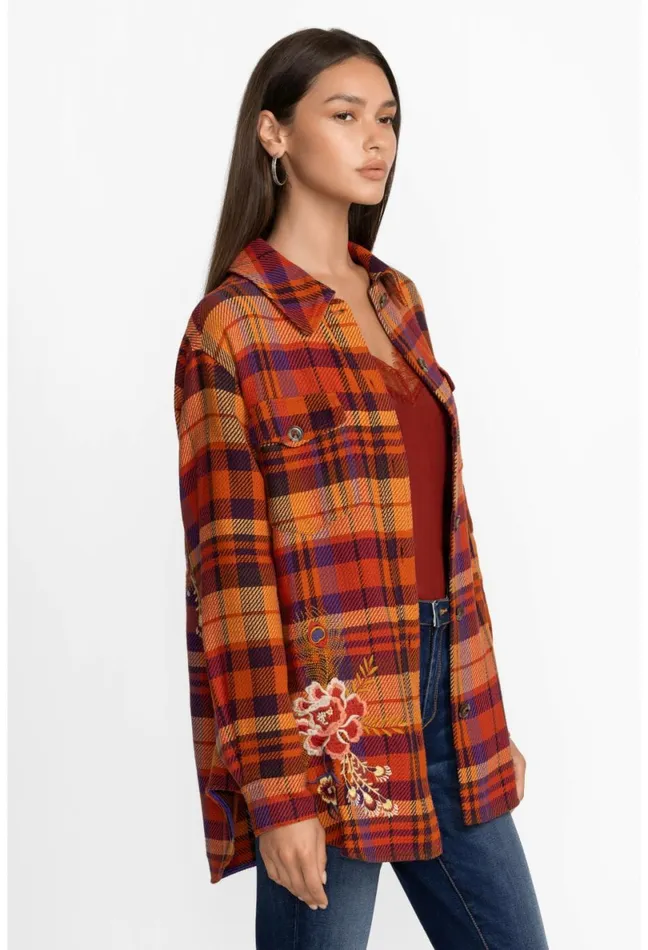 Women Johnny Was Outerwear Ananke Shirt Jacket Plaid