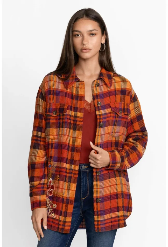 Women Johnny Was Outerwear Ananke Shirt Jacket Plaid