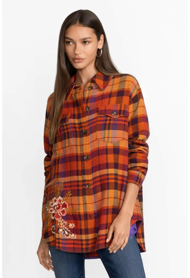 Women Johnny Was Outerwear Ananke Shirt Jacket Plaid