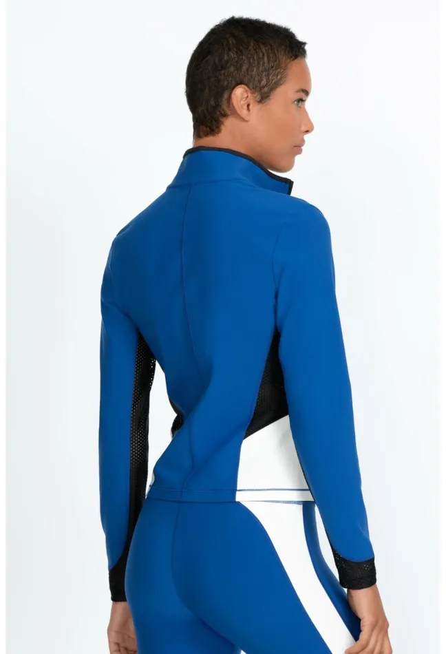 Women Johnny Was Outerwear Endurance Mesh Zip Jacket True Blue