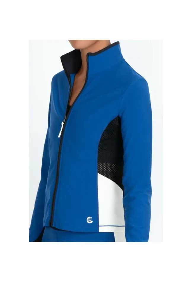 Women Johnny Was Outerwear Endurance Mesh Zip Jacket True Blue