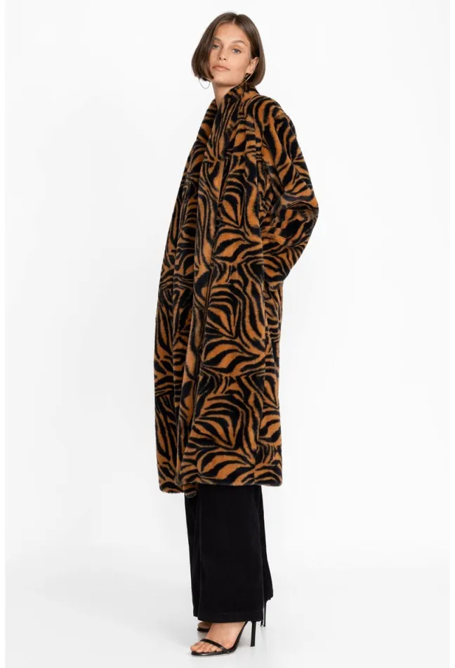 Women Johnny Was Outerwear Sonora Faux Fur Long Coat Sonora