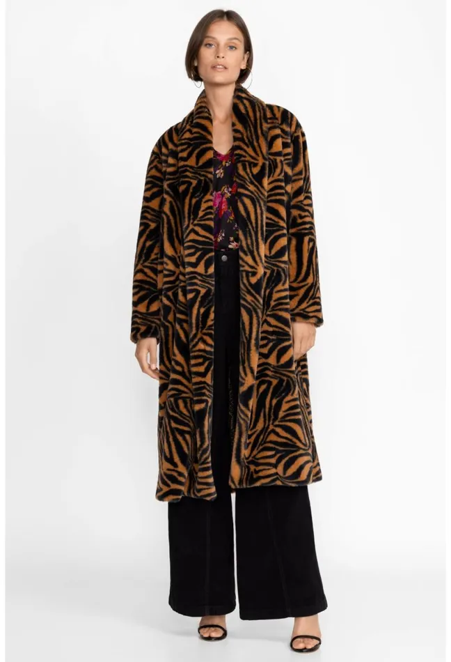 Women Johnny Was Outerwear Sonora Faux Fur Long Coat Sonora