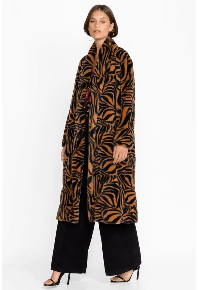 Women Johnny Was Outerwear Sonora Faux Fur Long Coat Sonora
