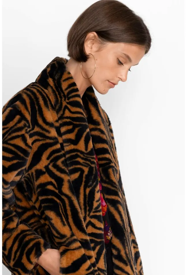 Women Johnny Was Outerwear Sonora Faux Fur Long Coat Sonora