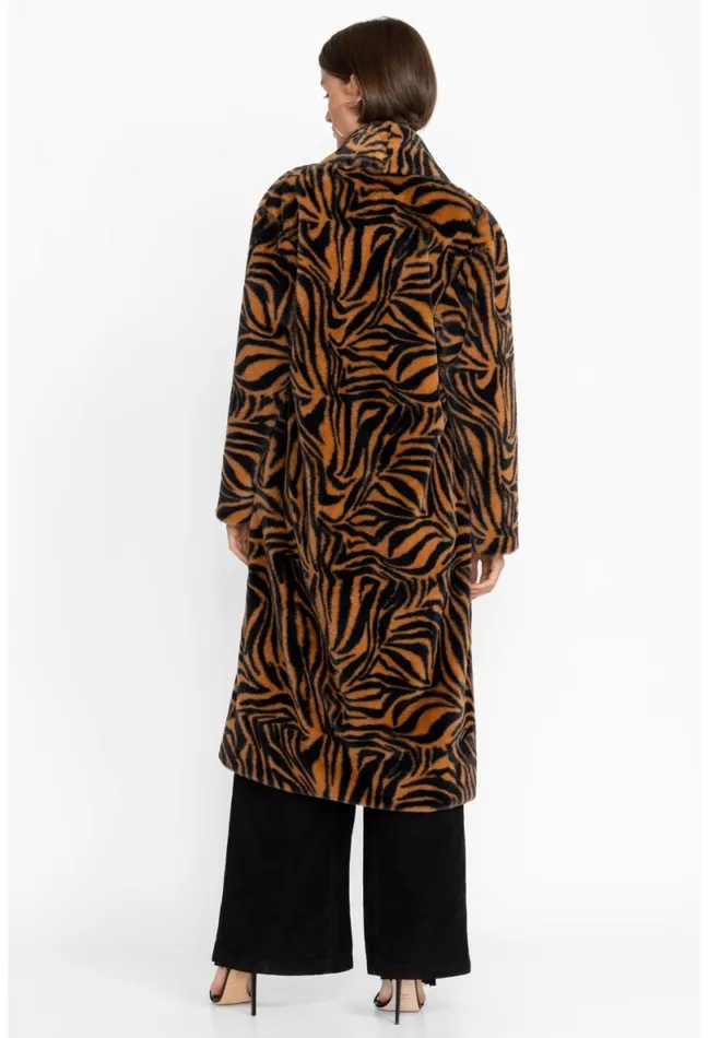 Women Johnny Was Outerwear Sonora Faux Fur Long Coat Sonora