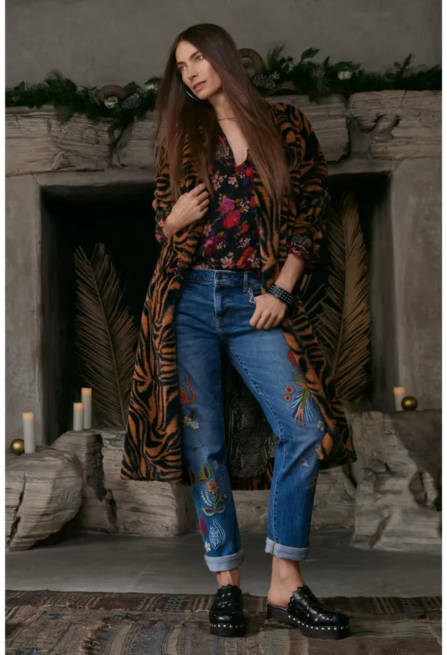 Women Johnny Was Outerwear Sonora Faux Fur Long Coat Sonora