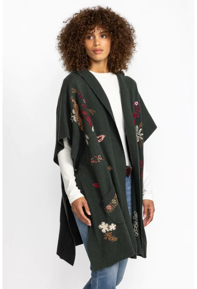 Women Johnny Was Outerwear Zuzu Cape Forest Green