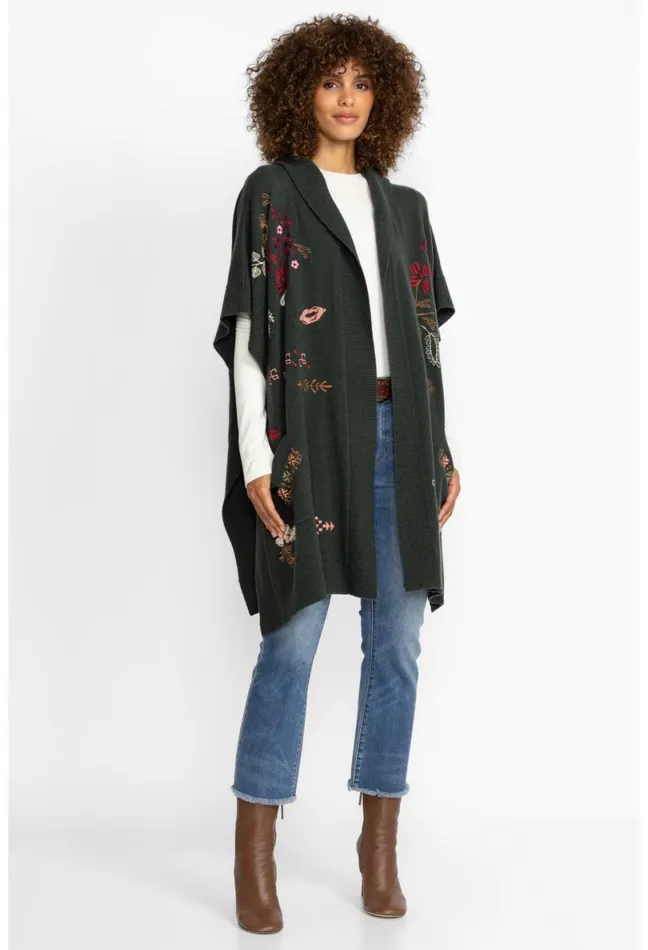 Women Johnny Was Outerwear Zuzu Cape Forest Green