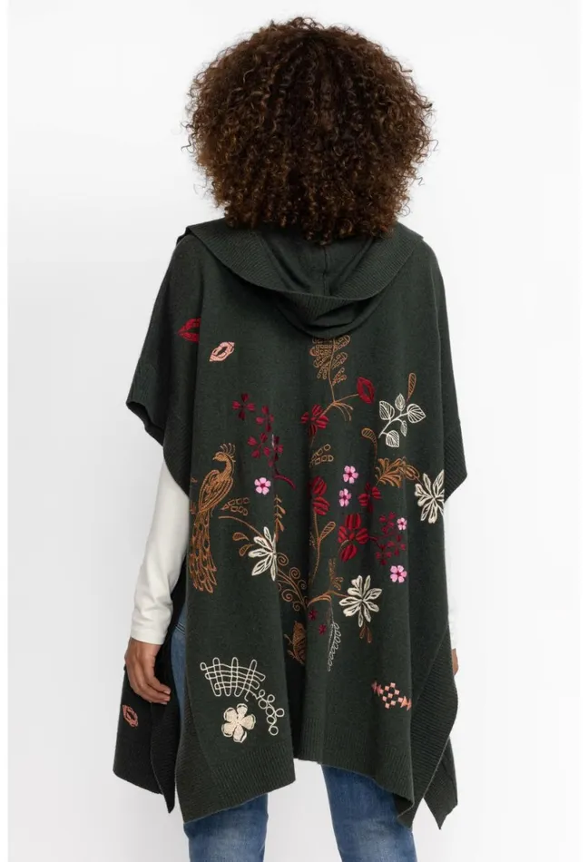 Women Johnny Was Outerwear Zuzu Cape Forest Green