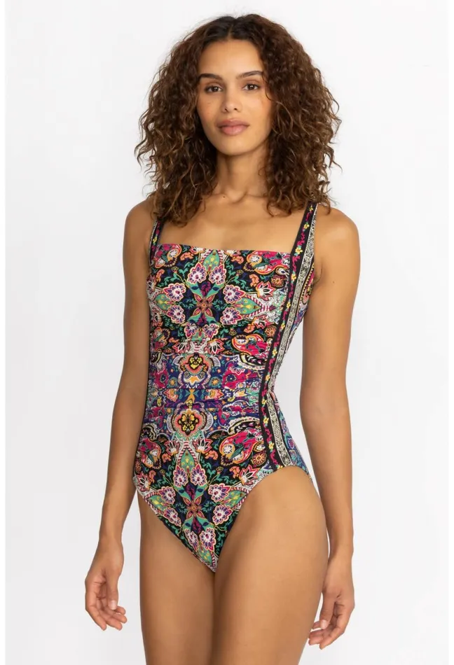 Women Johnny Was Swim and Resort Hannah Ruched One Piece Hannah