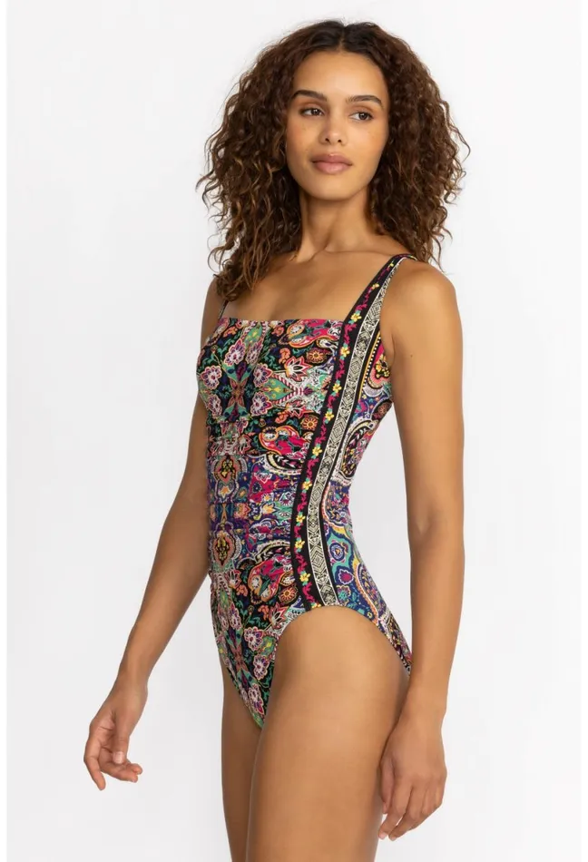 Women Johnny Was Swim and Resort Hannah Ruched One Piece Hannah