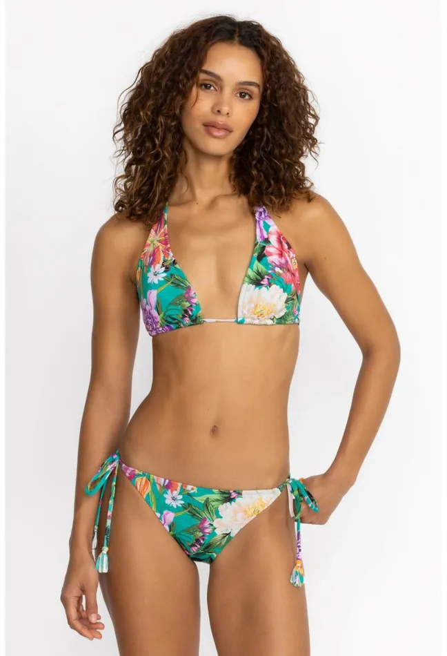 Women Johnny Was Swim and Resort Peacock Goza String Bikini Top Peacock Goza