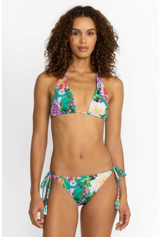 Women Johnny Was Swim and Resort Peacock Goza String Bikini Top Peacock Goza