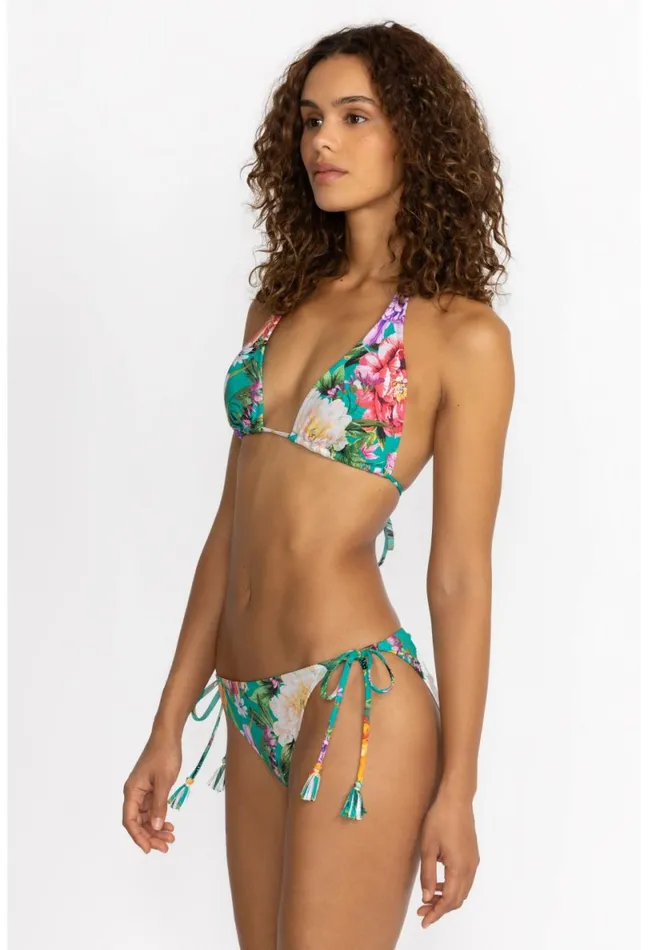 Women Johnny Was Swim and Resort Peacock Goza String Bikini Top Peacock Goza