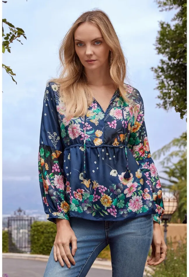 Women Johnny Was Tops Bursting Echo Blouse Bursting