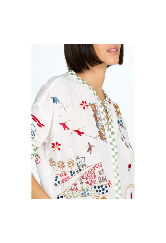 Women Johnny Was Tops Cartagena Blouse Natural