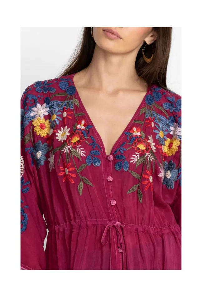 Women Johnny Was Tops Edith Blouse Rumba Red