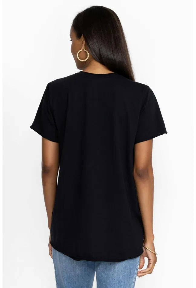 Women Johnny Was Tops Hamptons Everyday Tee Black