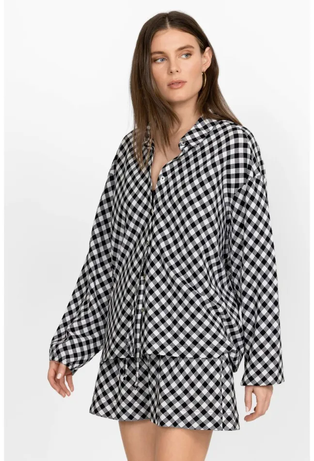 Women Johnny Was Tops High Low Button Shirt Multi