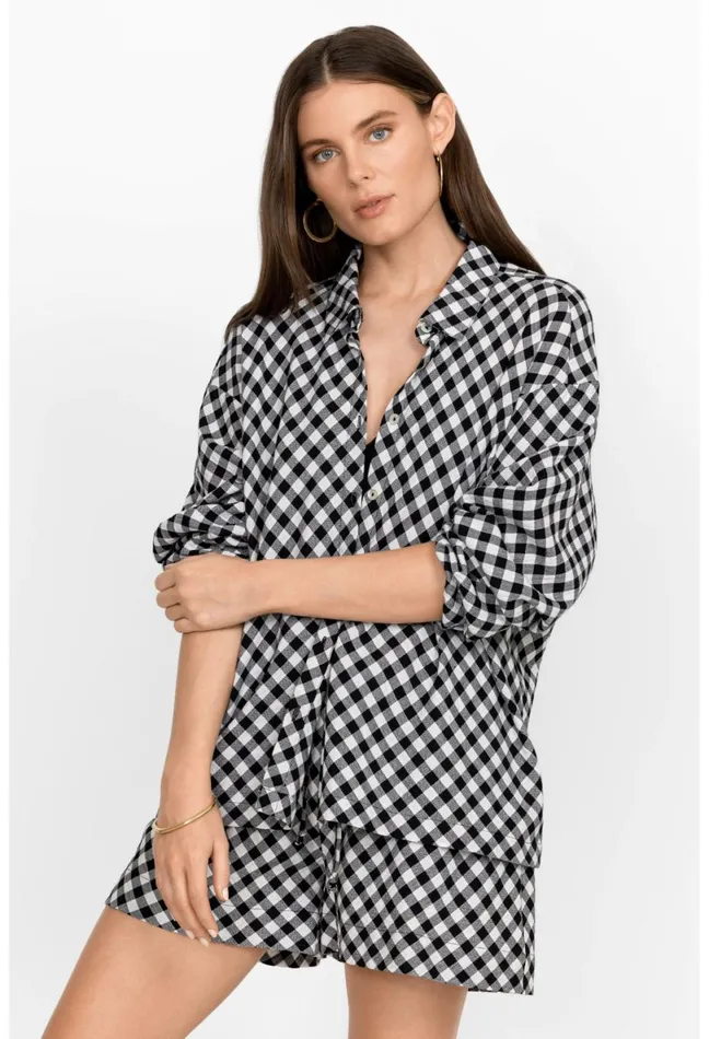 Women Johnny Was Tops High Low Button Shirt Multi