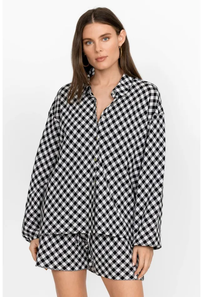 Women Johnny Was Tops High Low Button Shirt Multi