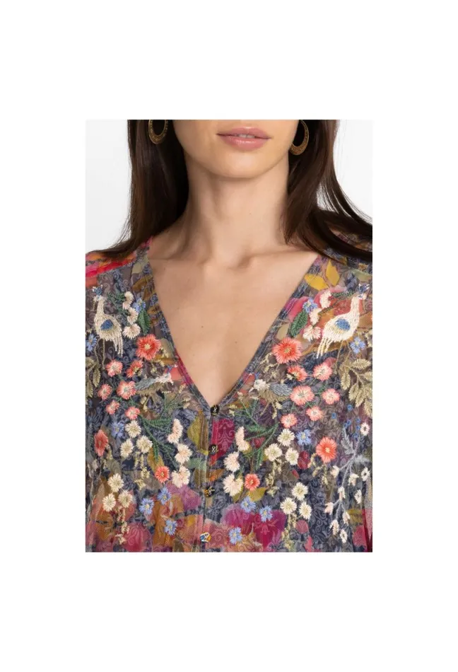 Women Johnny Was Tops Locust Mesh Blouse Locust