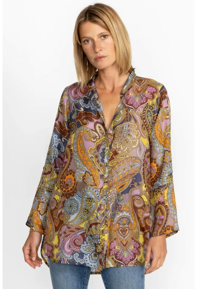 Women Johnny Was Tops Sandalwood Tunic Sandalwood
