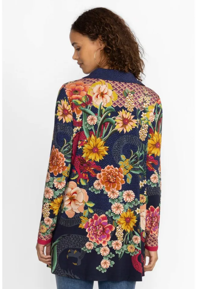 Women Johnny Was Tops The Janie Favorite Long Sleeve Polo Swing Tunic Dragona