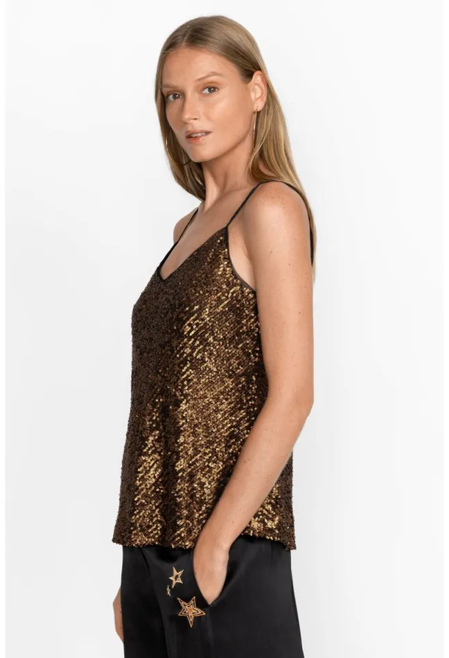 Women Johnny Was Tops Toto Sequin Cami Butterscotch