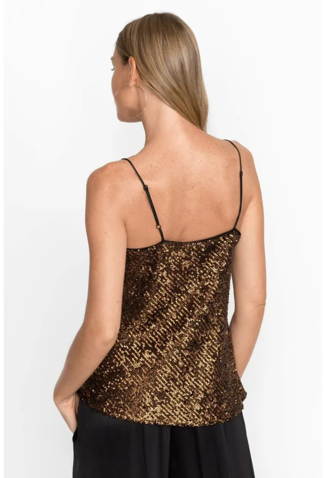 Women Johnny Was Tops Toto Sequin Cami Butterscotch
