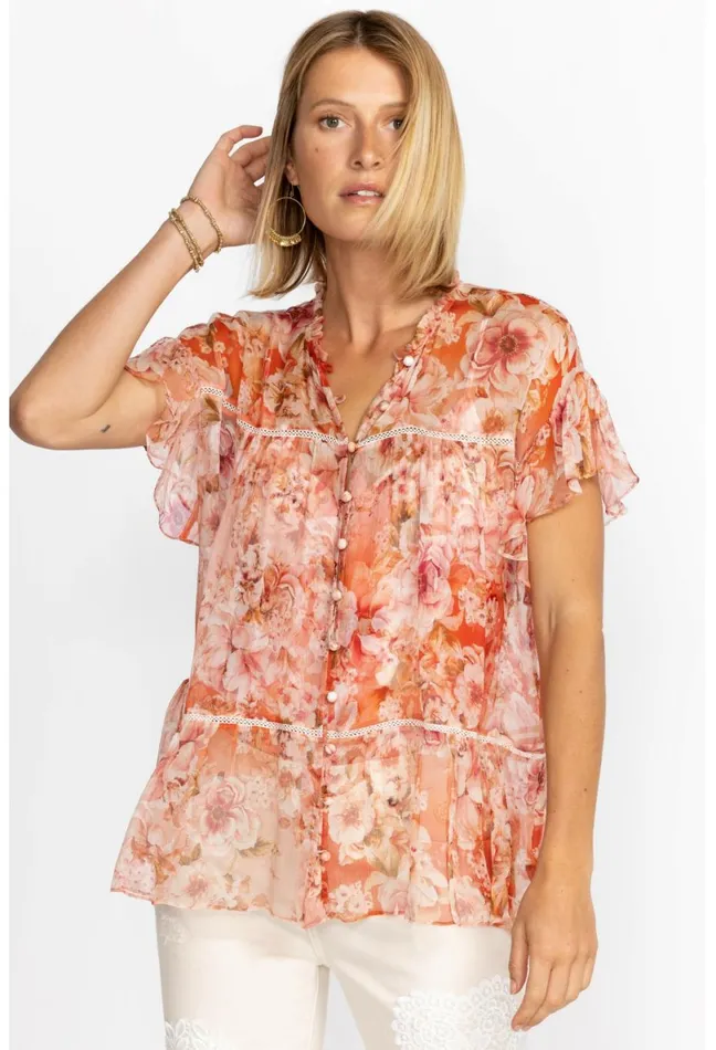 Women Johnny Was Tops Yours Truly Silk Blouse Yours Truly